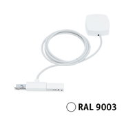 Weißes elektrisches Anschlusskabel mit Stecker und RAL 9003 Farbcode für Beleuchtungssysteme