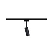 Black metal LED track light with adjustable spotlight for modern interior lighting