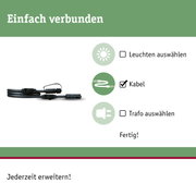 Schwarzes Verbindungskabel mit Steckern für LED-Beleuchtungssysteme, Kabelanschluss Zubehör