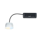 Compact white LED recessed spotlight with black cable for modern indoor lighting solutions