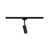 Black metal LED spotlight on track system for flexible indoor lighting solutions