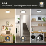 Panneau LED Abia 2 White Select Détecteur de mouvement crépusculaire (HF) rond 400mm 16W 1400lm 2700 - 4000K Chrome mat