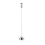 Suspension moderne sphère en chrome et verre argenté avec éclairage LED pour intérieur