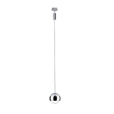 Suspension moderne sphère en chrome et verre argenté avec éclairage LED pour intérieur