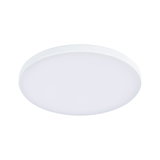 Round white LED ceiling light with matte plastic cover for energy-efficient room lighting