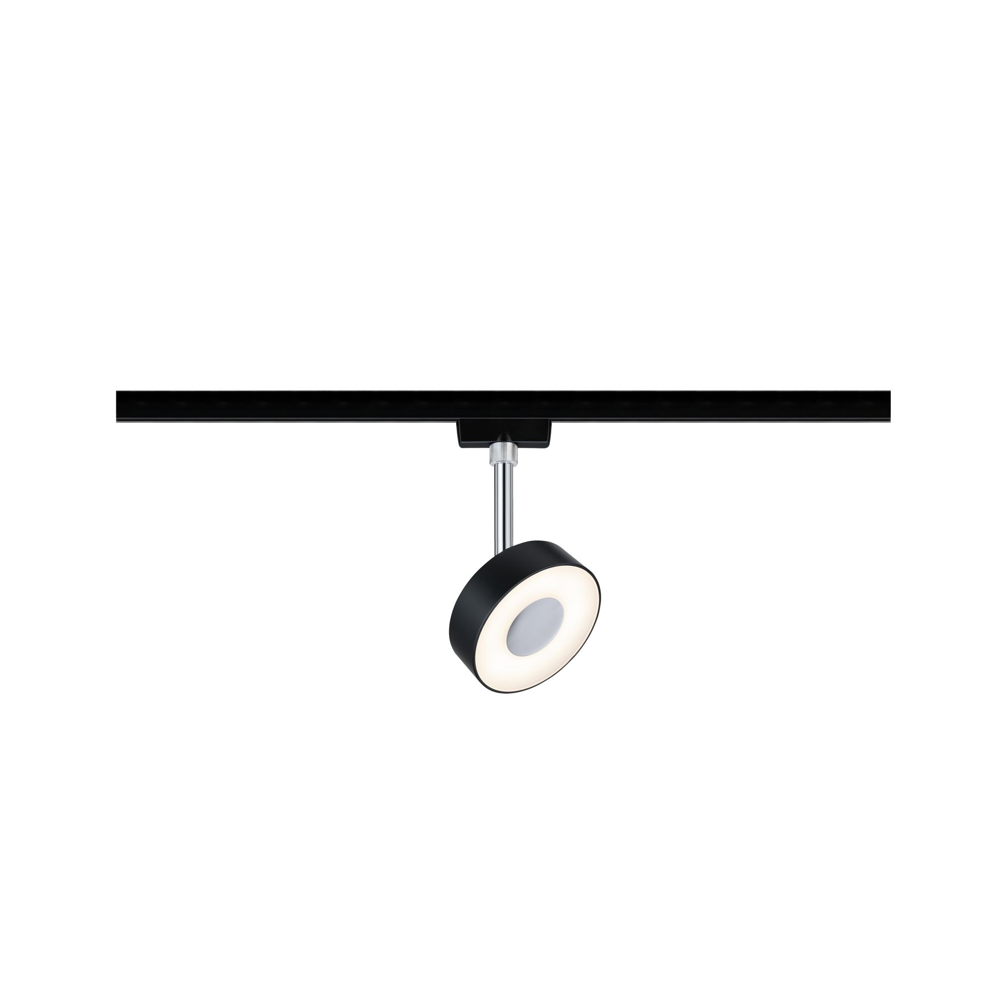 URail Rail spot Circle 200lm 5W 2700K dimmable 230V Black matt Black LED track light with round dimmable metal spotlight for modern interior lighting