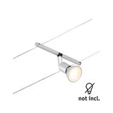 Spot câble moderne en aluminium argenté avec tête réglable, ampoule non incluse