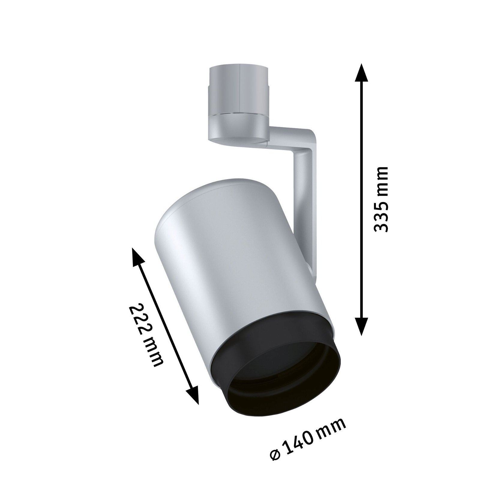 URail Skinnespot Asthene Enkelt spot E27 max. 50W dæmpbar 230V Krom