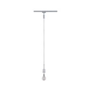 Moderner silberner Pendelleuchten-Halter aus Metall mit Kabel und Glühbirne für Innenbeleuchtung