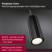 Zwarte hanglamp Lirena met geribbeld aluminium en LED-lichtbron voor veelzijdige verlichtingsoplossingen