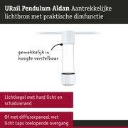 Witte URail Pendulum Aldan lamp met dimfunctie en in hoogte verstelbaar ontwerp
