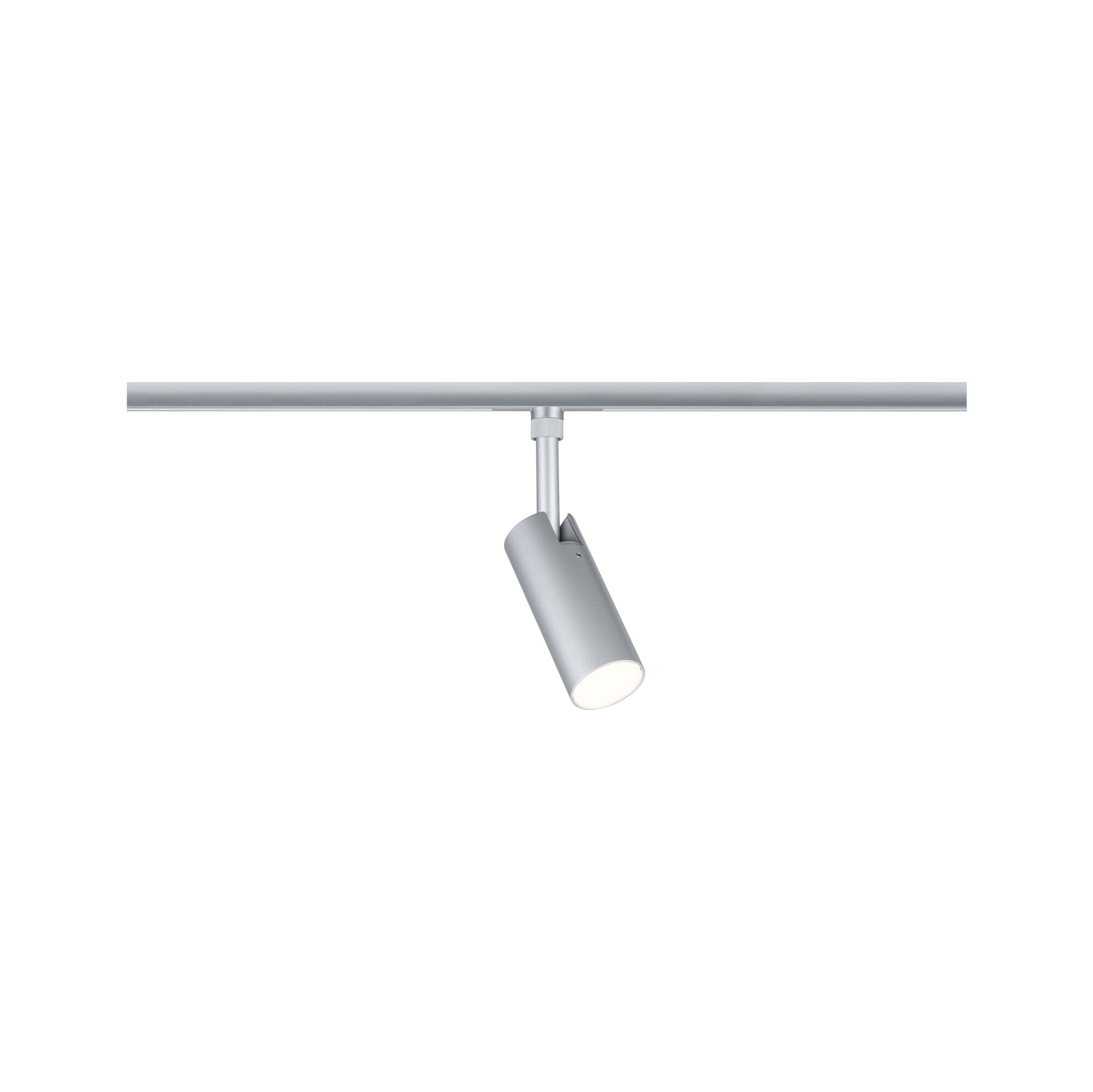 Modern silver metal LED track spotlight for flexible accent lighting in interiors