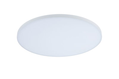 Runde weiße LED-Deckenleuchte mit mattem Rahmen aus Kunststoff für moderne Raumbeleuchtung