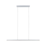Minimalist white metal LED pendant light with slim design for modern interior lighting