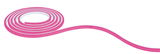 Flexible pink LED light strip with white core for decorative lighting and accent highlights.
