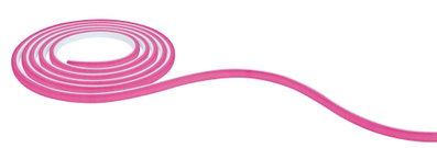 Flexibles LED-Lichtband in Pink mit weißem Kern für dekorative Beleuchtung und Akzente.