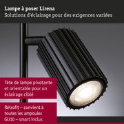Lampe à poser Lirena noire avec tête pivotante pour un éclairage ciblé et ampoule LED GU10 incluse