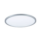 Round LED ceiling panel with silver aluminum frame and white diffuser for modern room lighting