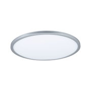 Plafonnier rond avec cadre en aluminium argenté et diffuseur blanc pour éclairage moderne