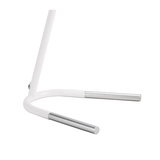 Weißer Metallständer mit silbernen Enden, minimalistisches Design für Lampen oder Leuchten