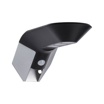 Moderne zwarte en zilveren aluminium LED buitenwandlamp met bewegingssensor voor tuinverlichting