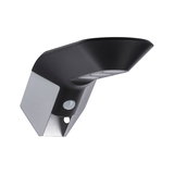Modern black and silver aluminum LED outdoor wall light with motion sensor for garden lighting