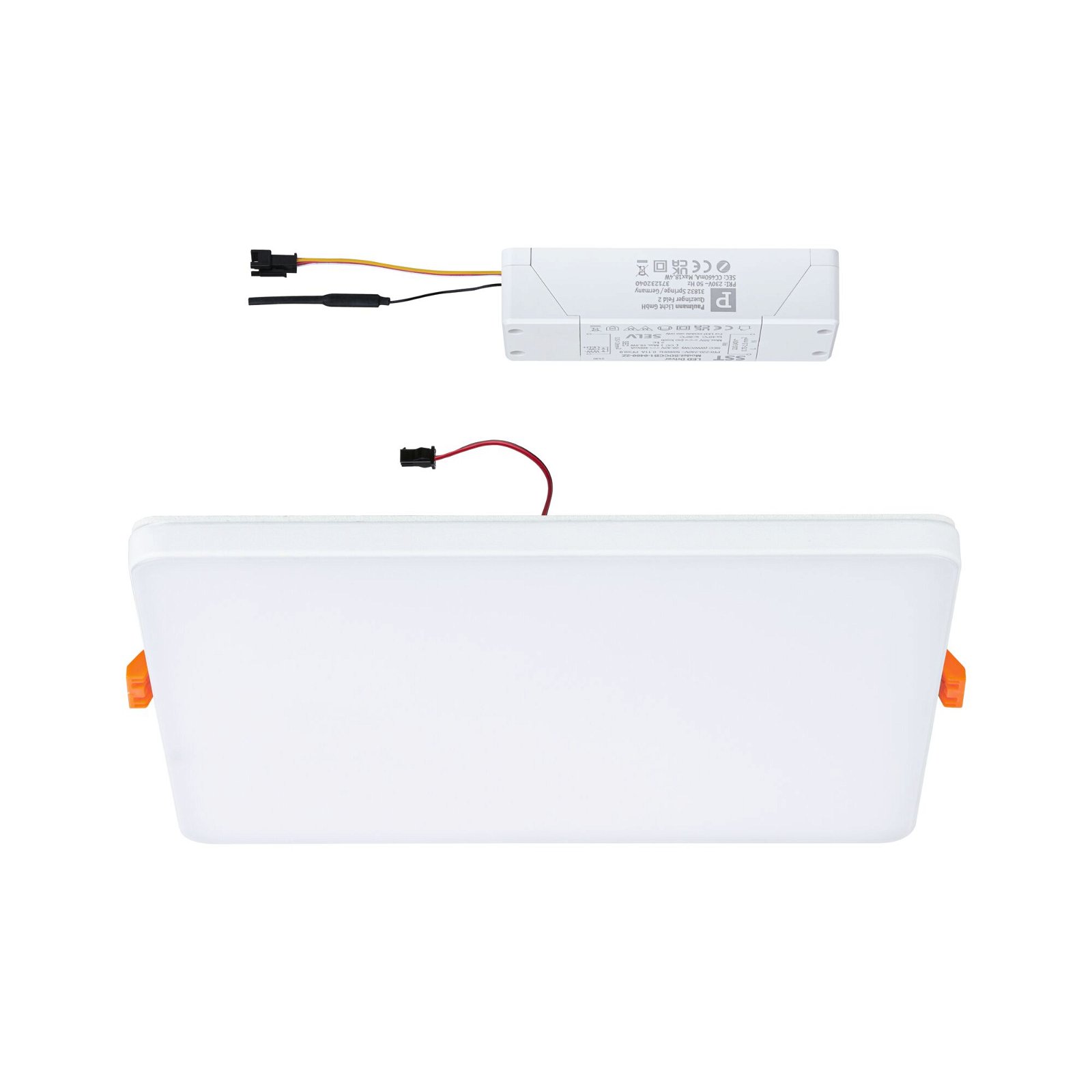 VariFit LED-inbouwpaneel Smart Home Zigbee 3.0 Veluna Edge IP44 hoekig 200x200mm 18W 1400lm Tunable White Wit dimbaar