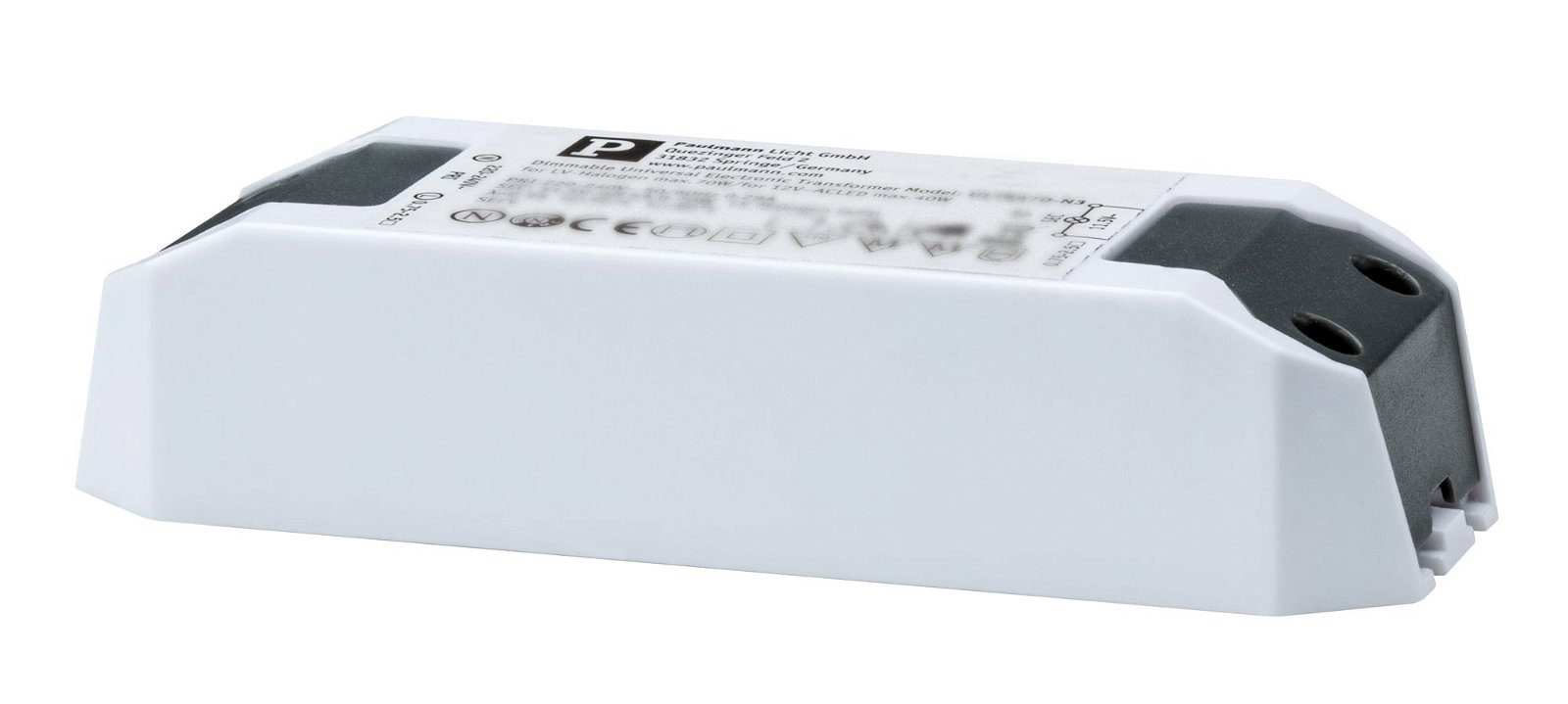 Electronic transformer Halogen+LED max. 0-65W 220-240/12V 65VA White