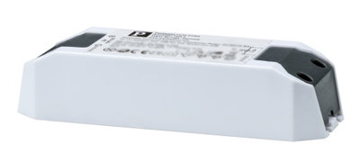 White plastic electronic transformer for dimmable LED and halogen lamps