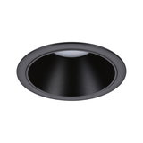 Black metal recessed spotlight with matte finish for modern LED ceiling lighting
