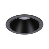 Schwarzer Einbaustrahler aus Metall mit mattem Finish für moderne LED-Deckenbeleuchtung