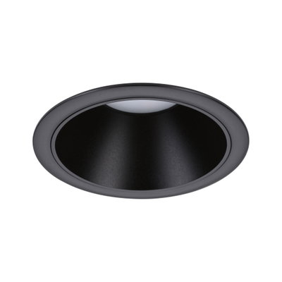 Schwarzer Einbaustrahler aus Metall mit mattem Finish für moderne LED-Deckenbeleuchtung
