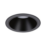 Schwarzer Einbaustrahler aus Metall mit mattem Finish für moderne LED-Deckenbeleuchtung