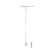 Weißer LED-Schienenstrahler mit Chromfassung und Kabel für moderne Innenbeleuchtung