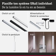 Système modulaire URail avec rails blancs et noirs et suspensions pour un éclairage personnalisé