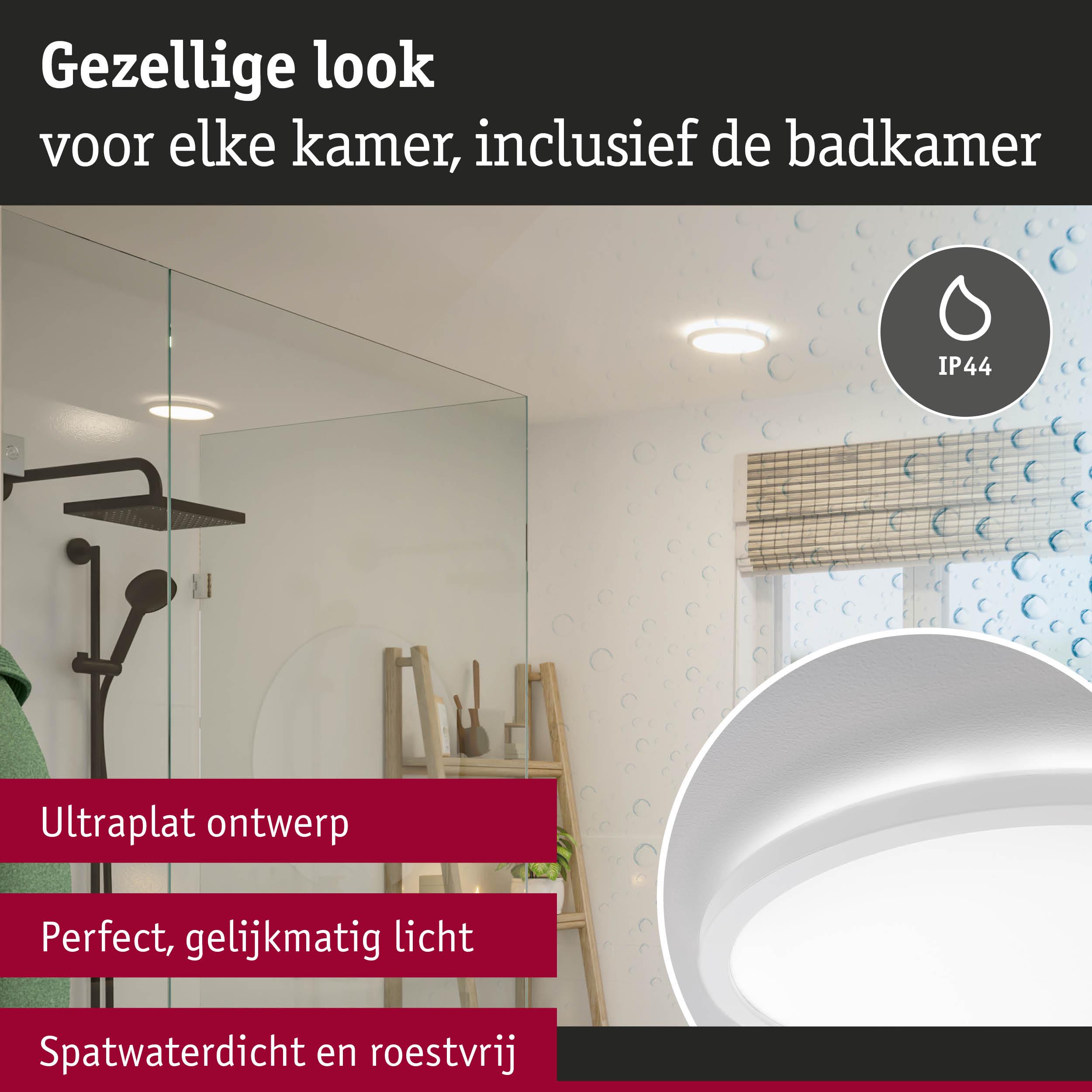 Ultradunne witte LED-plafondlamp met IP44, spatwaterdicht en roestvrij voor badkamer en kamers