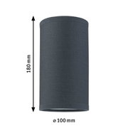 Cylindrical dark grey fabric lampshade 180 mm high and 100 mm diameter for LED lighting fixtures