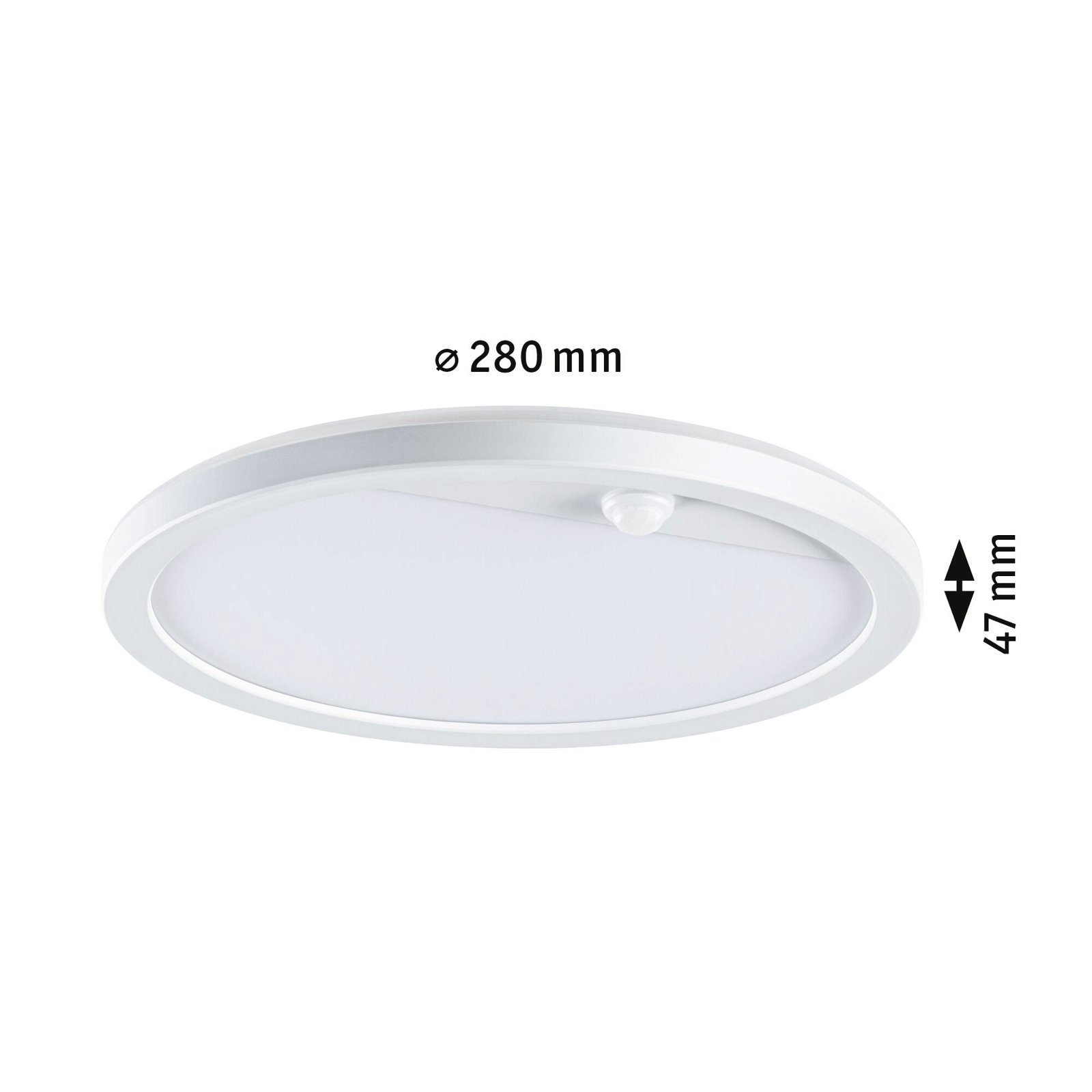 LED Exterior panel Lamina Backlight Motion detector insect friendly IP44 round 280mm Tunable Warm 14W 1150lm 230V White Plastic