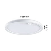 Round white LED ceiling light with 280 mm diameter and 47 mm height, energy-efficient lighting
