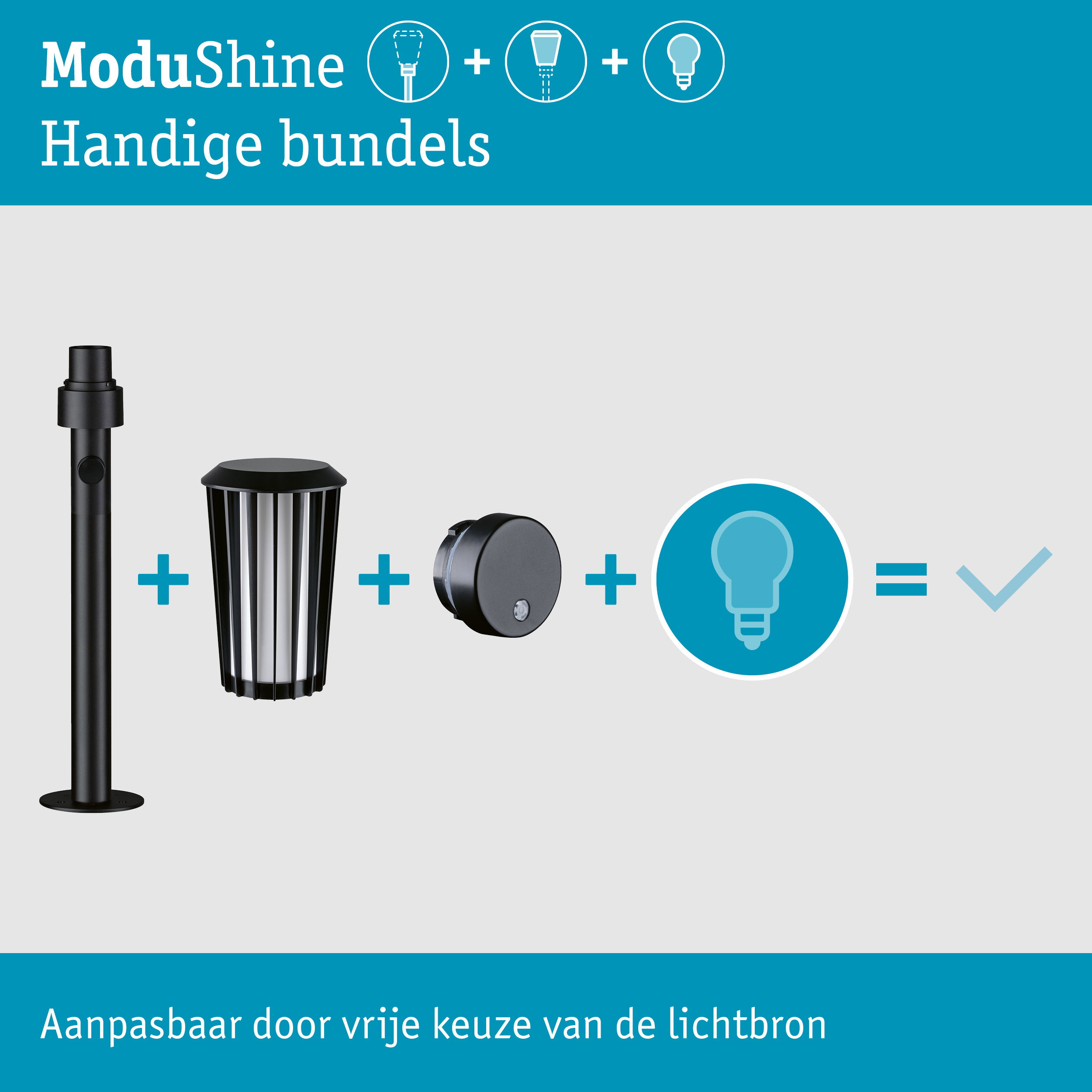 Set ModuShine Paaltje Trivana Klein met sensor Antraciet