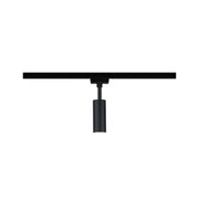 Black LED ceiling light with cylindrical spotlight and track system for modern indoor lighting