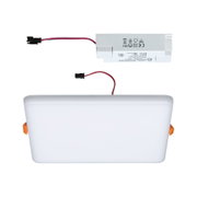 Witte LED-voeding met rode draden en zwarte connectoren voor LED-verlichtingssystemen