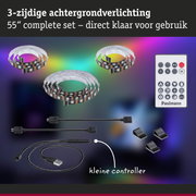 3-zijdige LED-achtergrondverlichting set met afstandsbediening en USB-kabel voor 55 inch schermen