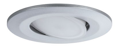 Spot rond en métal argenté avec lampe blanche orientable pour un éclairage polyvalent