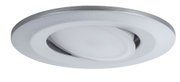 Round adjustable recessed spotlight in silver metal with white light source for indoor lighting