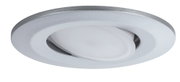 Spot encastré rond réglable en métal argenté avec source lumineuse blanche pour éclairage intérieur