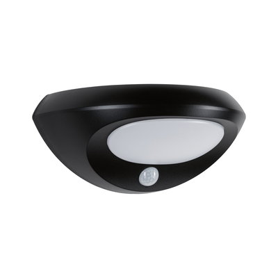 Applique murale LED noire avec diffuseur blanc et détecteur de mouvement pour éclairage extérieur économique