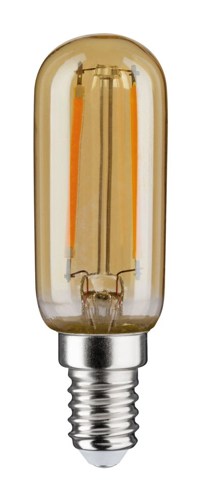 LED bulb with amber glass and E14 base for decorative lighting and energy saving