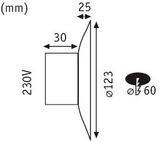 Round white LED recessed light set with 12.3 cm diameter for 230V power supply