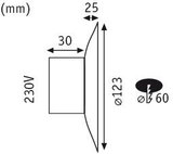 Round white LED recessed light set with 12.3 cm diameter for 230V power supply